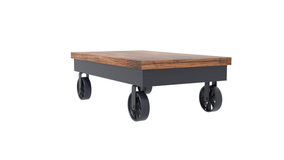 Industrial Wooden Coffee Table 3D - Professional 3D Model Render 7