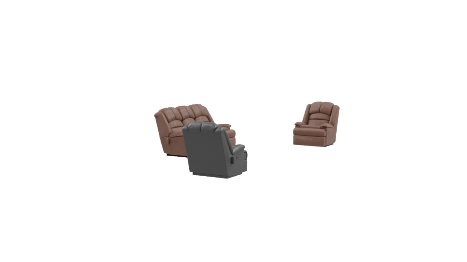 Elegant Reclining Sofa Set 3D - Professional 3D Model Render 9