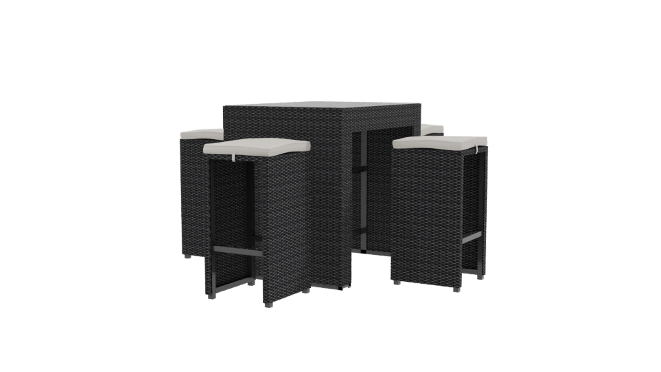 Stylish Bar Table Set 3D - Professional 3D Model Render 9