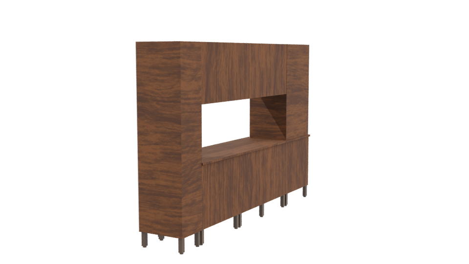 Stylish Kitchen Cabinet Model 3D - Professional 3D Model Render 3