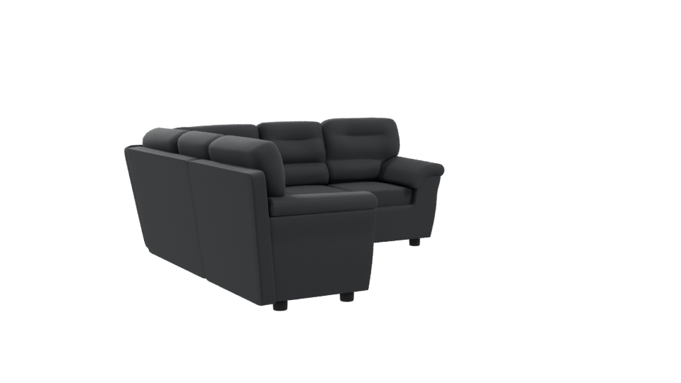 Stylish Black Sectional Sofa 3D - Professional 3D Model Render 10