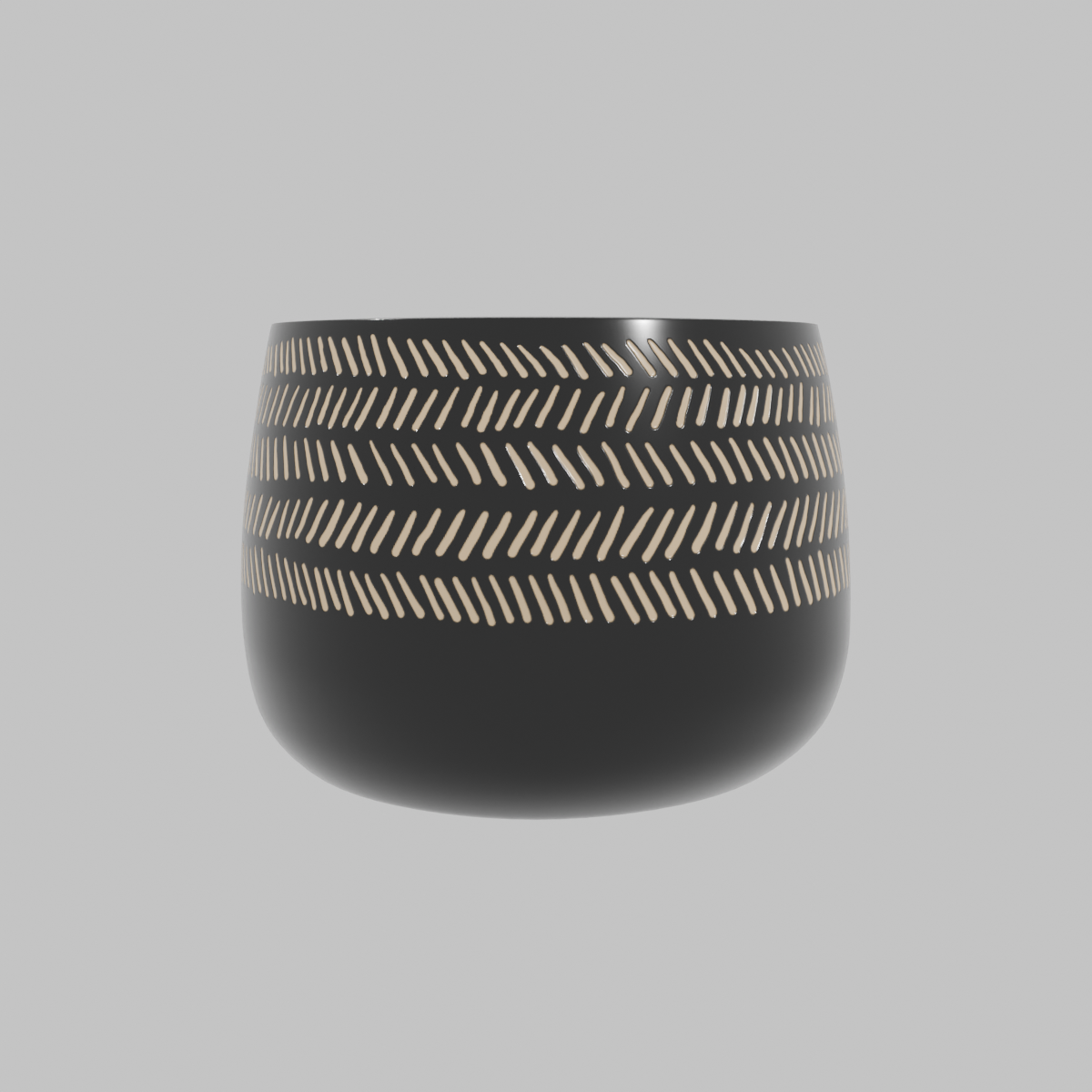 Macetero de cerámica Himba 30x22 cm negro.