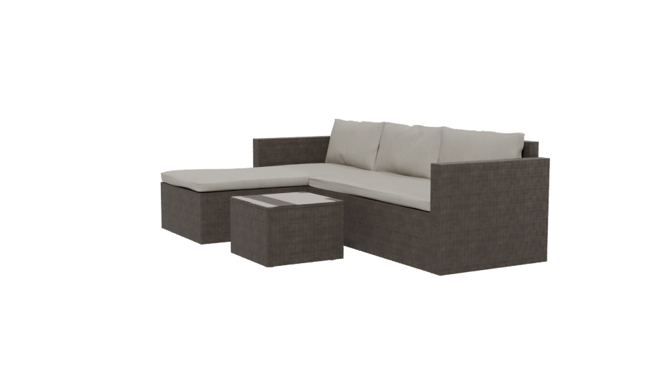 Stylish Outdoor Sectional Sofa Set 3D Model - Professional 3D Model Render 13