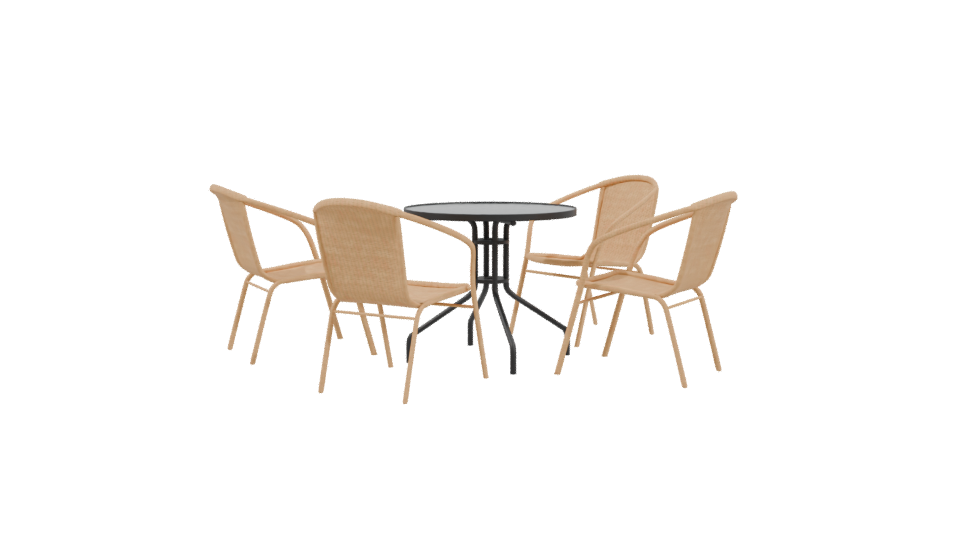 Contemporary Outdoor Dining Set 3D - Professional 3D Model Render 3