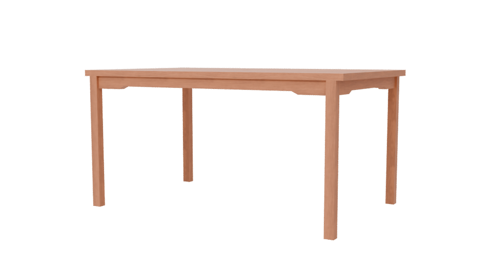 Elegant Wooden Dining Table 3D - Professional 3D Model Render 6