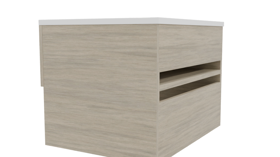 Modern Wooden Bathroom Vanity 3D - Professional 3D Model Render 3