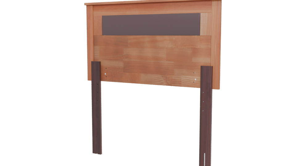 Stylish Wooden Bed Headboard 3D Model - Professional 3D Model Render 6