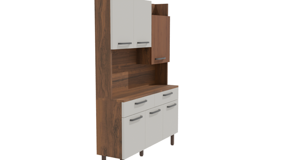 Stylish Wooden Kitchen Cabinet 3D - Professional 3D Model Render 9
