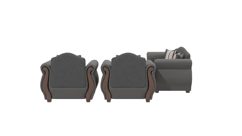 Elegant Upholstered Sofa Set 3D - Professional 3D Model Render 2
