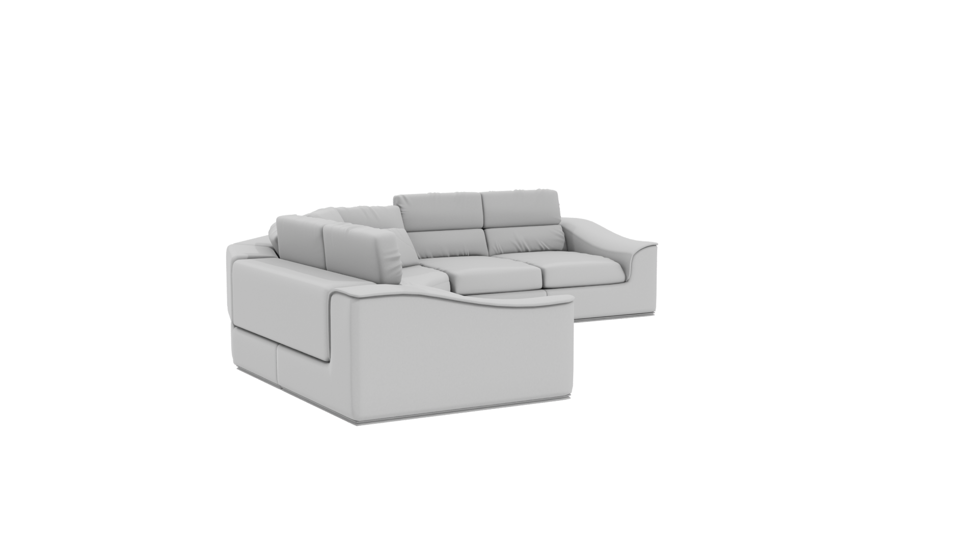 Stylish Curved Modern Sofa 3D Model - Professional 3D Model Render 10