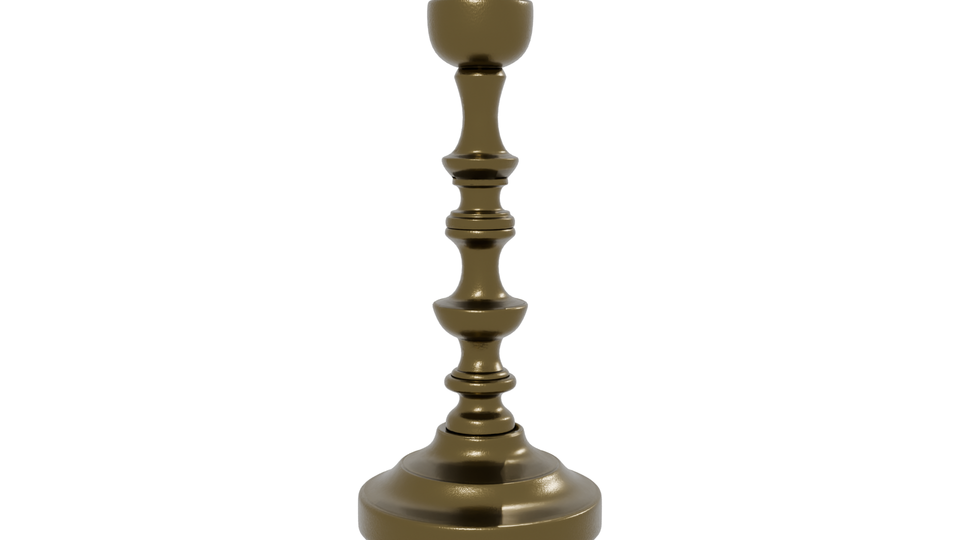 Vintage Brass Candle Holder Model - Professional 3D Model Render 13