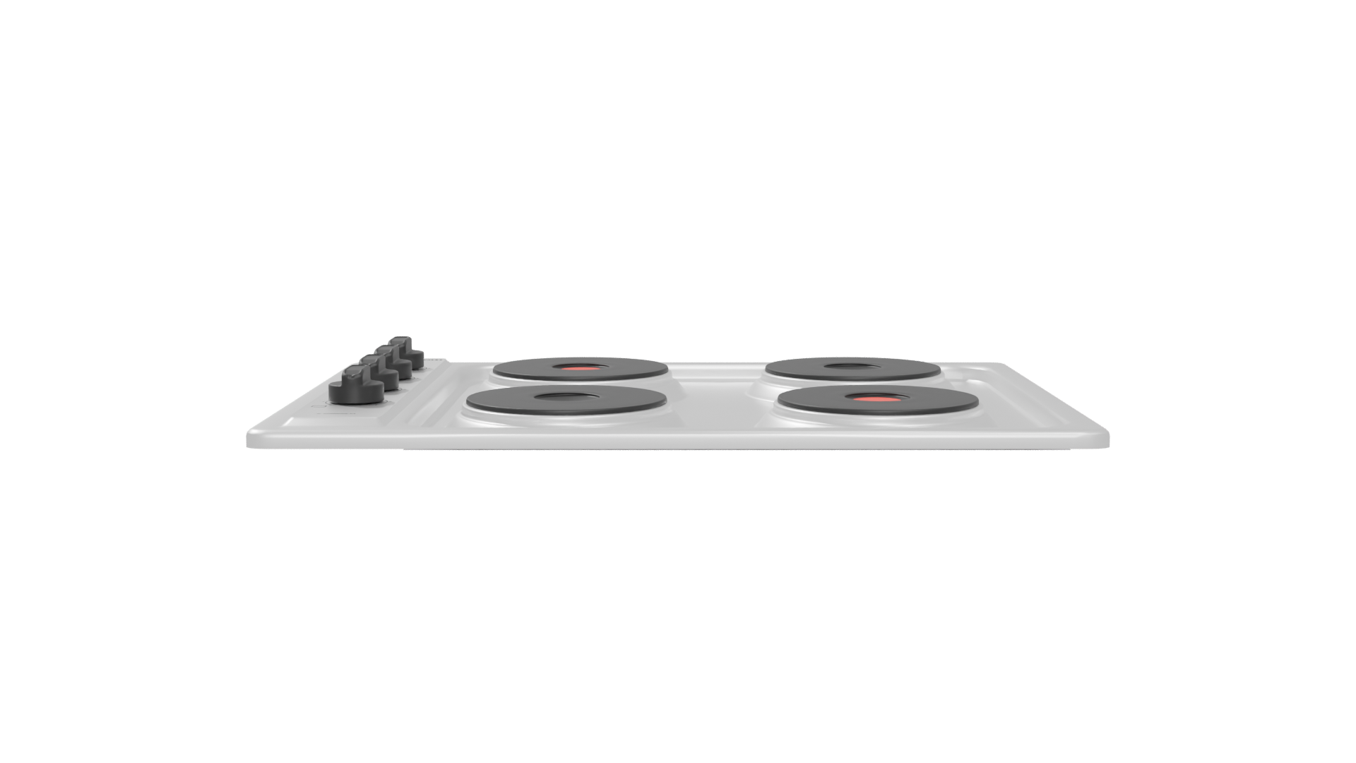 Classic Electric Stove Top Model - Professional 3D Model Render 5