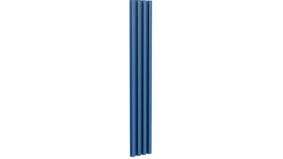 Vertical Blue Slatted Column Model - Professional 3D Model Render 4