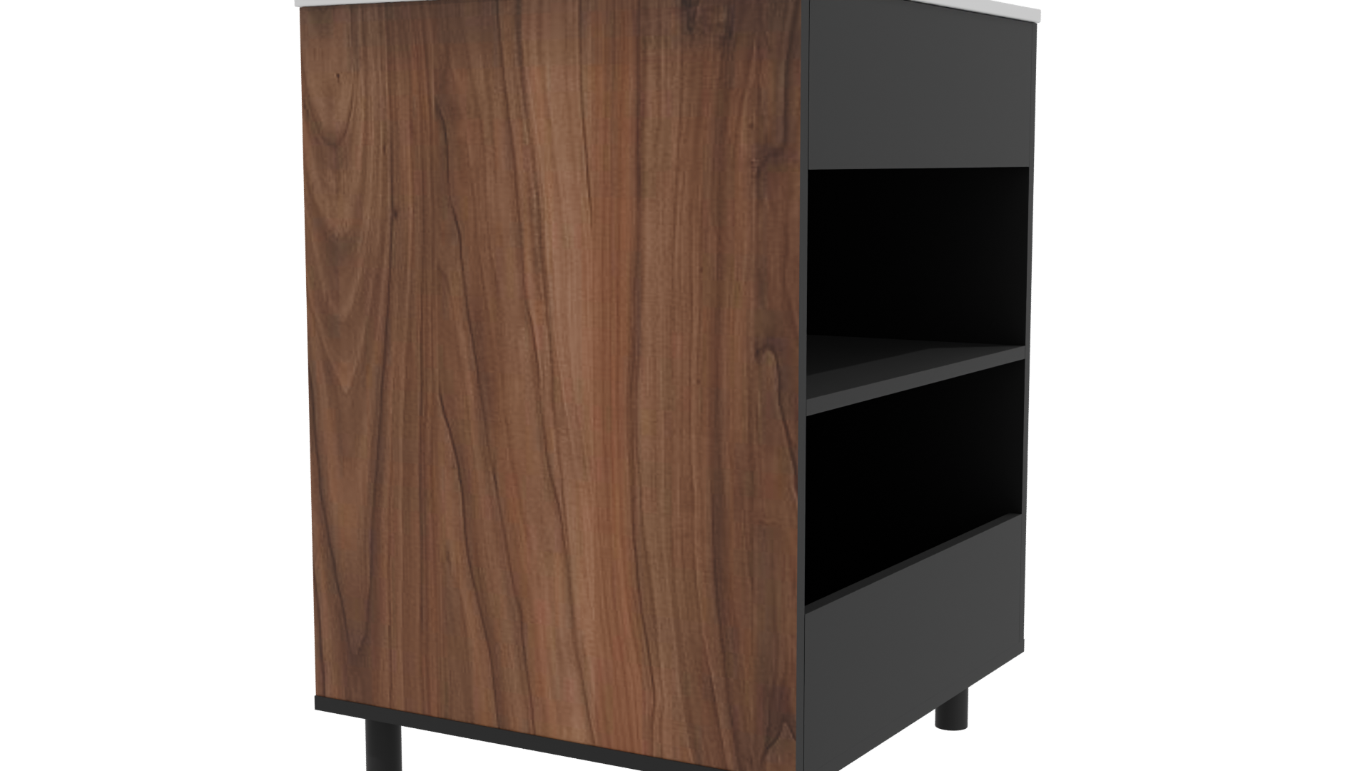 Stylish Wooden Storage Cabinet 3D Model - Professional 3D Model Render 3