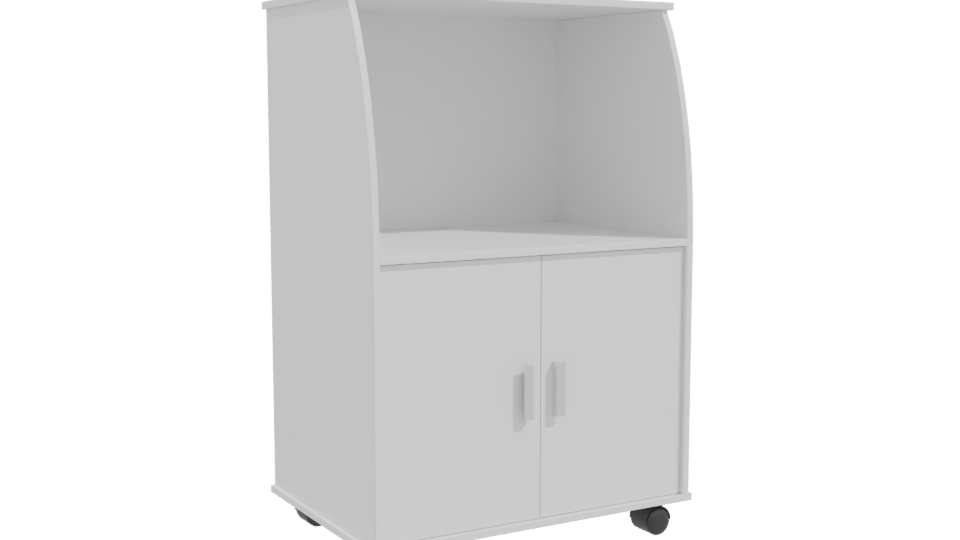 Minimalist White Cabinet Model - Professional 3D Model Render 10