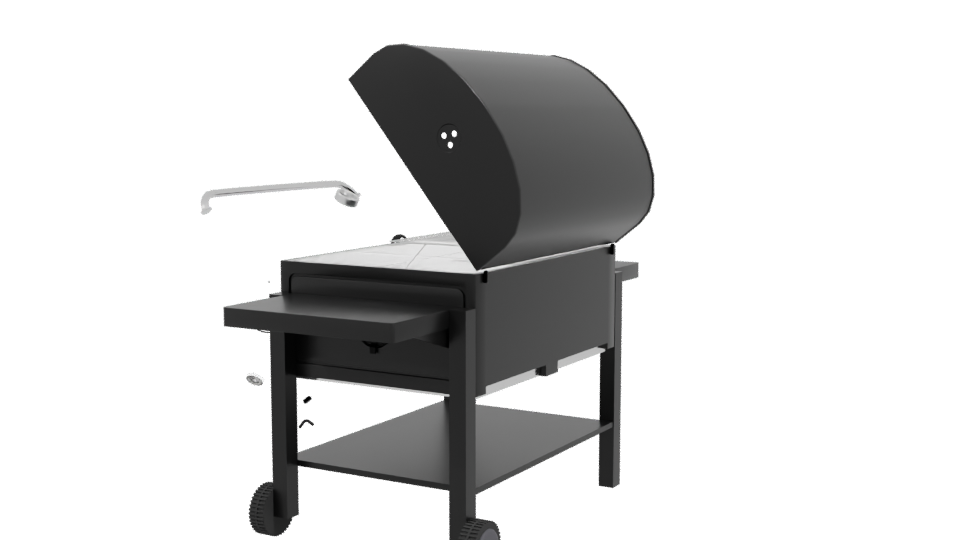 Stylish Outdoor Charcoal Grill 3D Model - Professional 3D Model Render 3