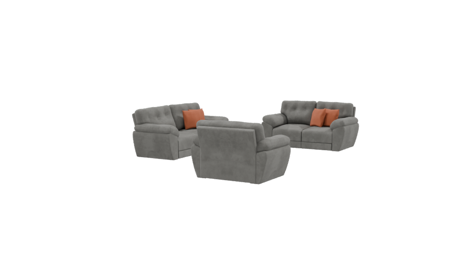 Contemporary Plush Sofa Set 3D Model - Professional 3D Model Render 9