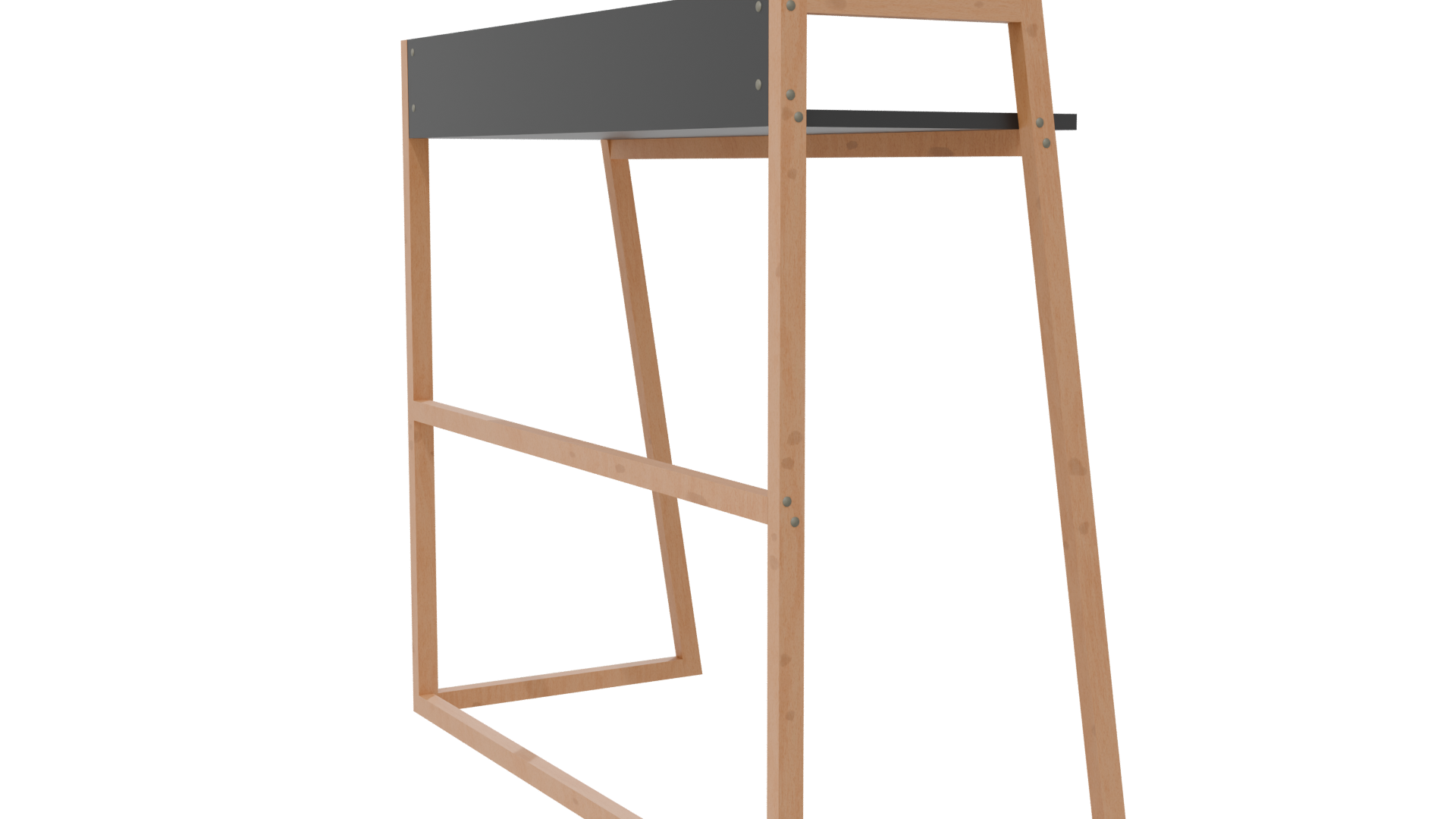 Minimalist Wooden Desk Model - Professional 3D Model Render 7