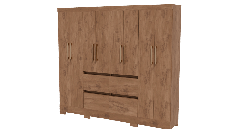 Contemporary Wooden Cabinet Model - Professional 3D Model Render 12