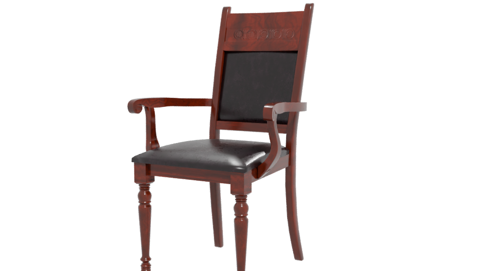 Elegant Vintage Wooden Armchair 3D - Professional 3D Model Render 12