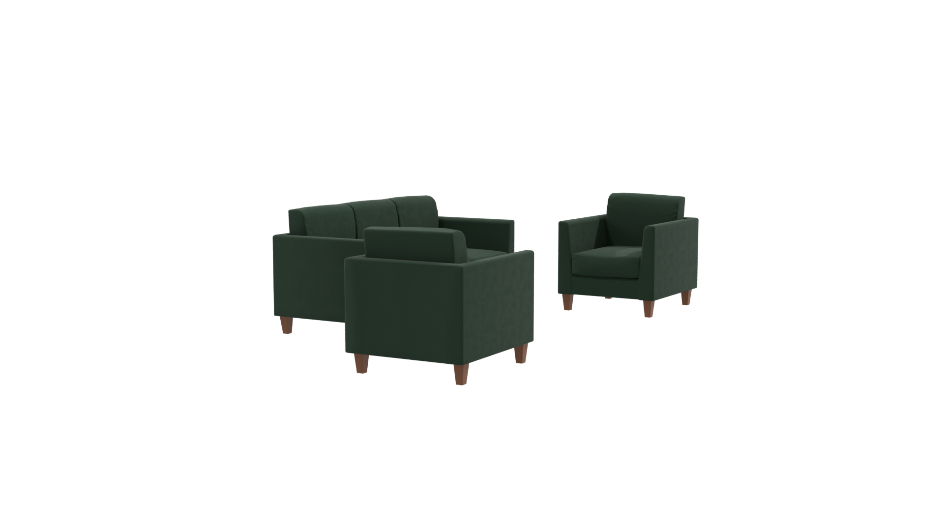 Elegant Green Sofa Set 3D - Professional 3D Model Render 9