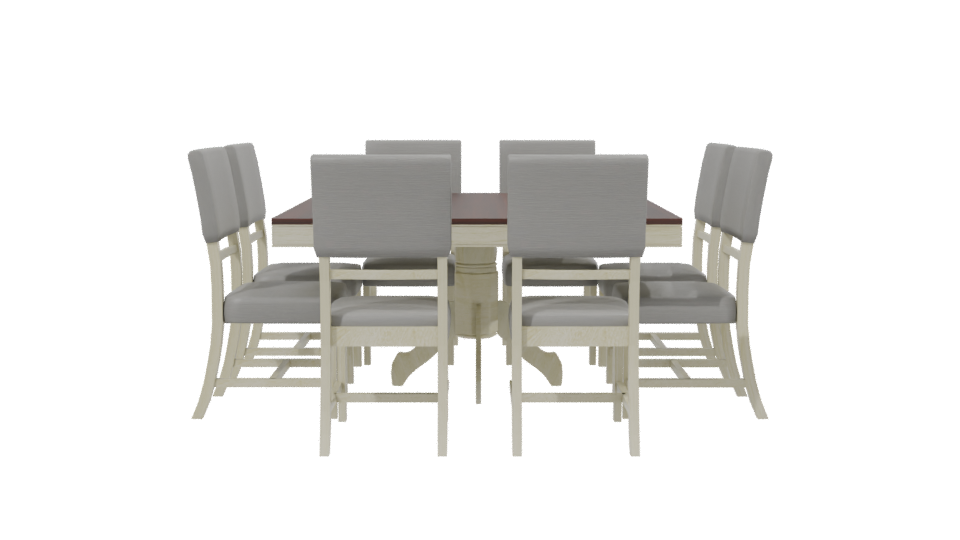 Elegant Modern Dining Table Set with Chairs 3D Model - Professional 3D Model Render 2