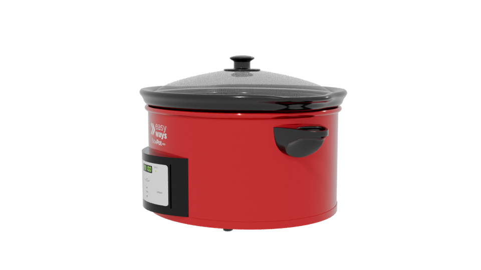 Sleek Red Electric Slow Cooker 3D Model - Professional 3D Model Render 13