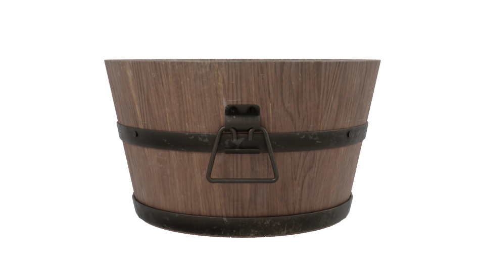 Realistic Wooden Barrel Model - Professional 3D Model Render 2