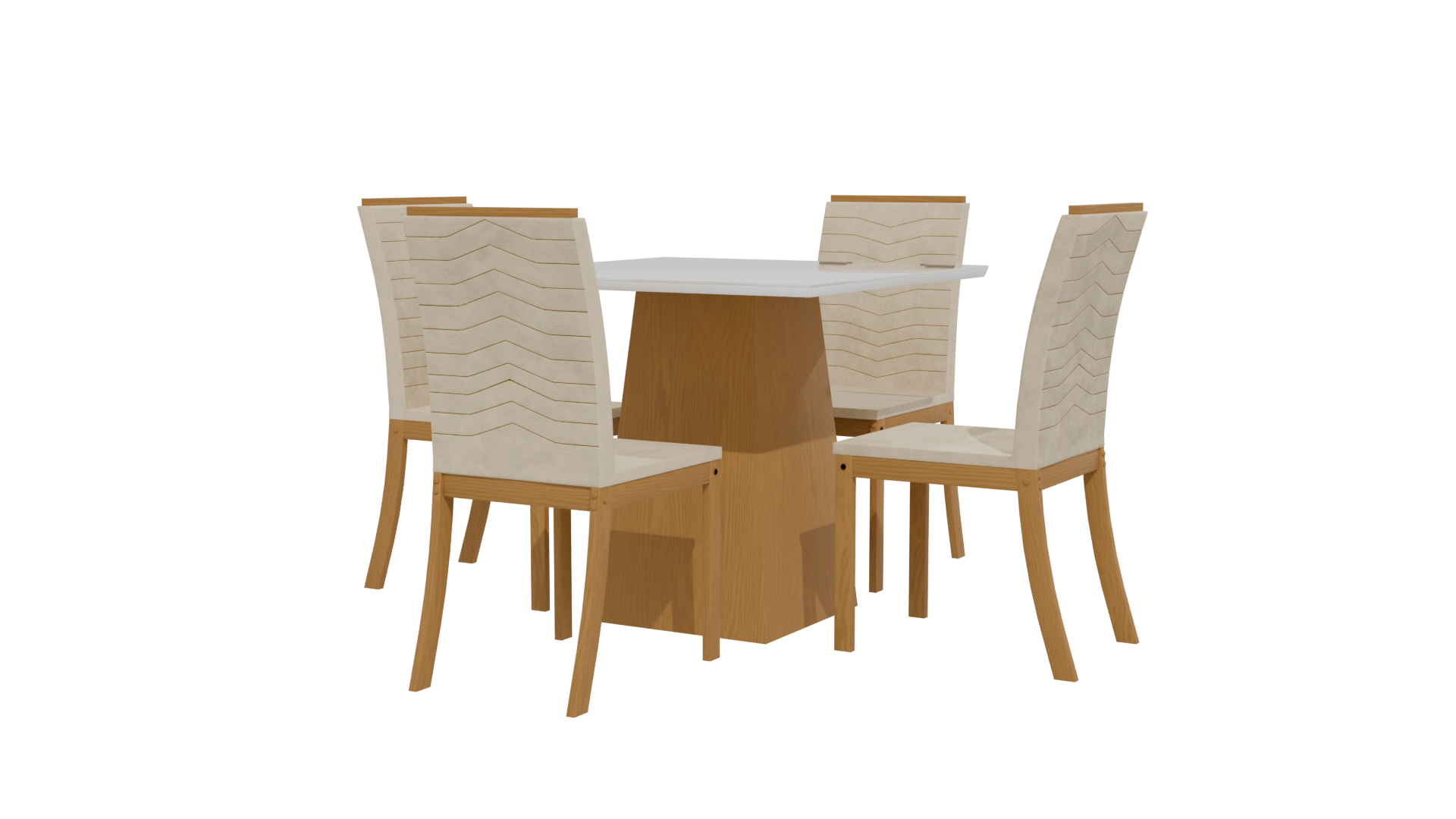 Stylish Wooden Dining Set 3D - Professional 3D Model Render 12