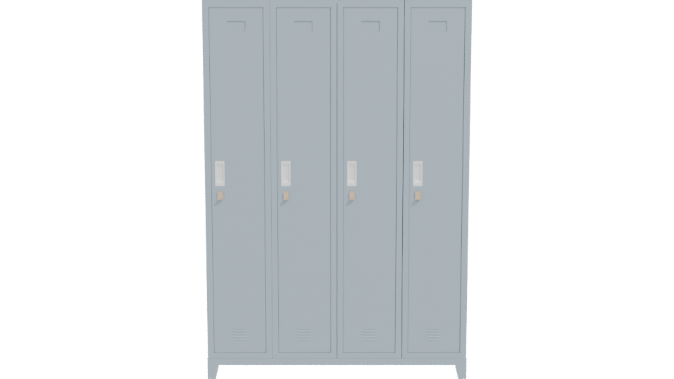 Industrial Four-Door Steel Locker 3D Model - Professional 3D Model Render 11