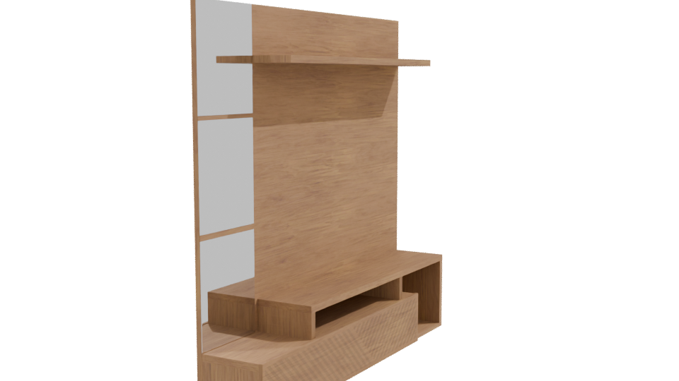 Stylish Modern Wooden Cabinet 3D - Professional 3D Model Render 9