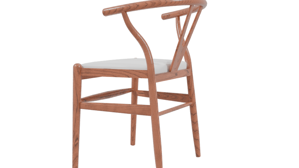 Elegant Wooden Dining Chair 3D Model - Professional 3D Model Render 3