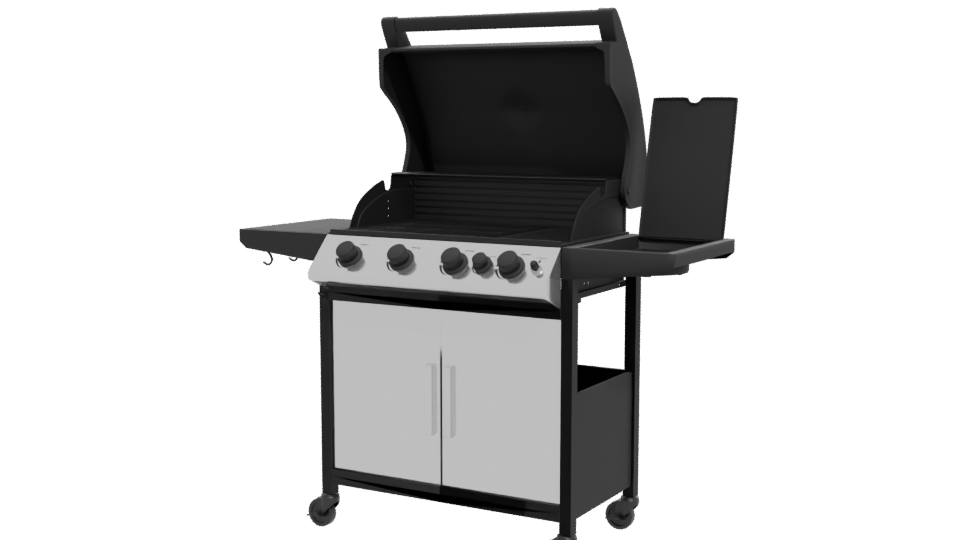 Stylish Outdoor Gas Grill 3D - Professional 3D Model Render 12