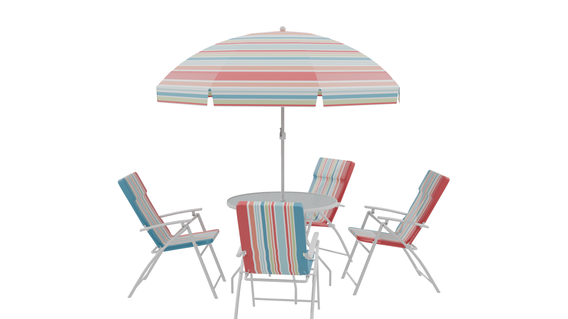 Colorful Outdoor Patio Set 3D - Professional 3D Model Render 9