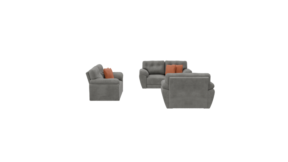 Contemporary Plush Sofa Set 3D Model - Professional 3D Model Render 8