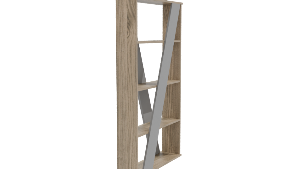 Contemporary Wooden Bookshelf 3D - Professional 3D Model Render 9