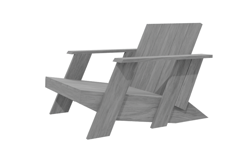 Stylish Outdoor Wooden Lounge Chair - Professional 3D Model Render 13