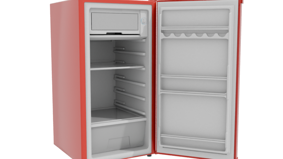Classic Retro Refrigerator 3D Model - Professional 3D Model Render 10