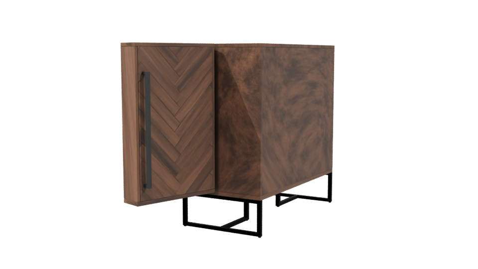 Rustic Wood Cabinet 3D Model - Professional 3D Model Render 3