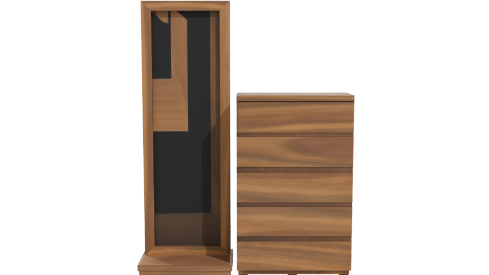 Elegant Wooden Mirror and Cabinet - Professional 3D Model Render 11