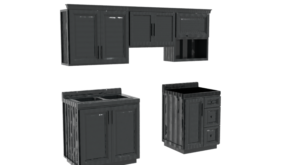 Stylish Kitchen Cabinet Set 3D - Professional 3D Model Render 10