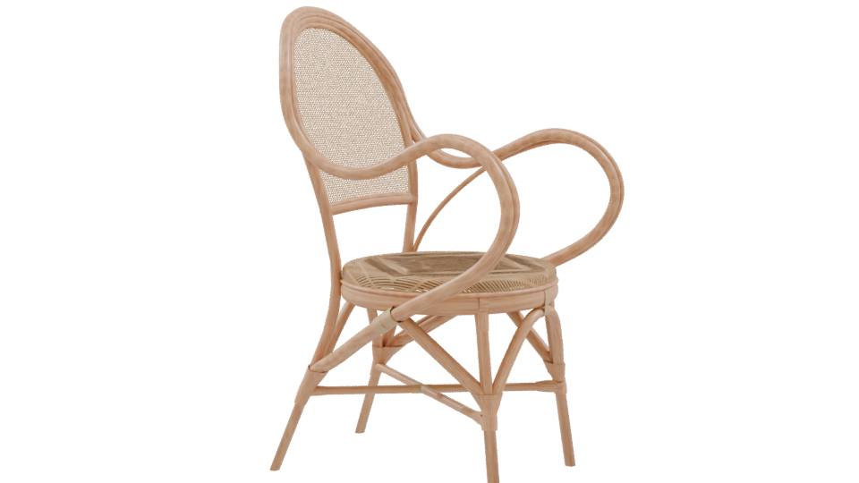 Elegant Wicker Dining Chair 3D Model - Professional 3D Model Render 9