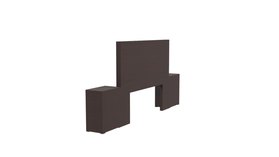 Stylish Wooden Bedroom Headboard with Nightstands 3D Model - Professional 3D Model Render 3