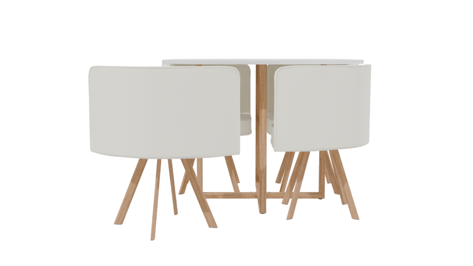 Modern Dining Table and Chairs Set - Professional 3D Model Render 2