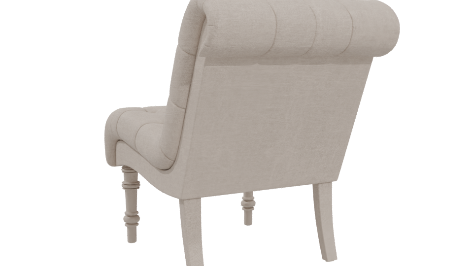 Elegant Fabric Accent Chair 3D - Professional 3D Model Render 4