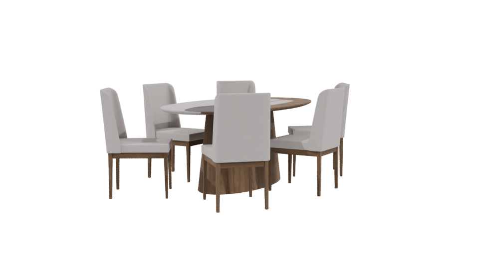Contemporary Round Dining Table Set - Professional 3D Model Render 3