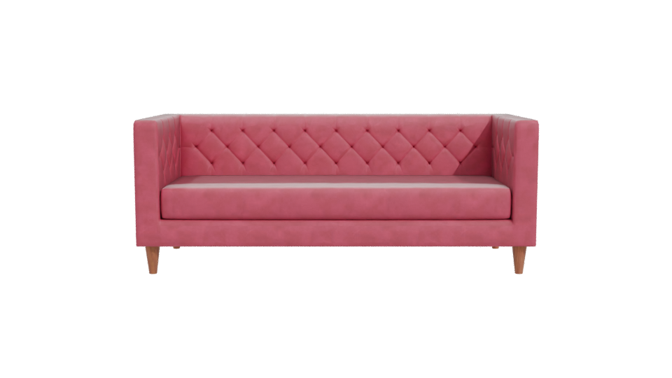 Stylish Pink Fabric Sofa 3D Model - Professional 3D Model Render 11