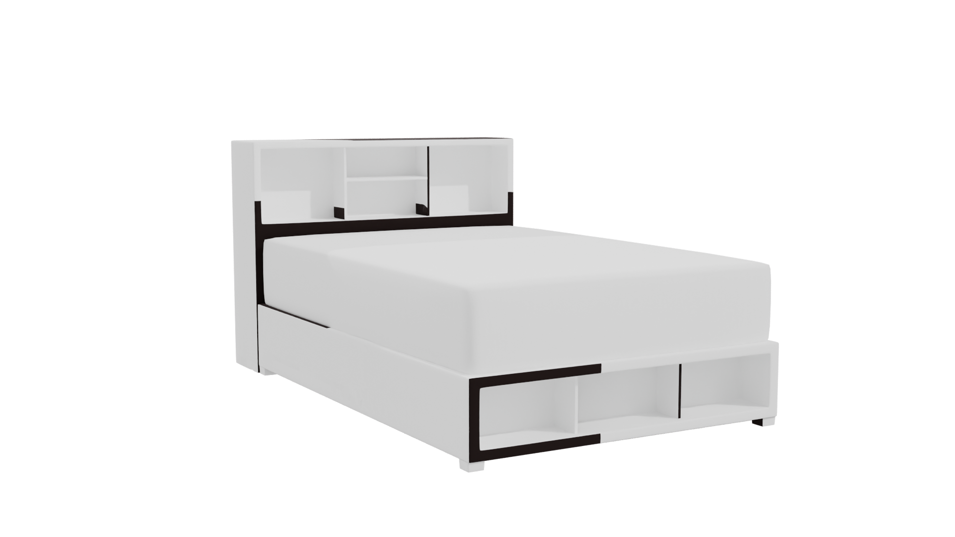 Stylish Modern Bed Model 3D - Professional 3D Model Render 10