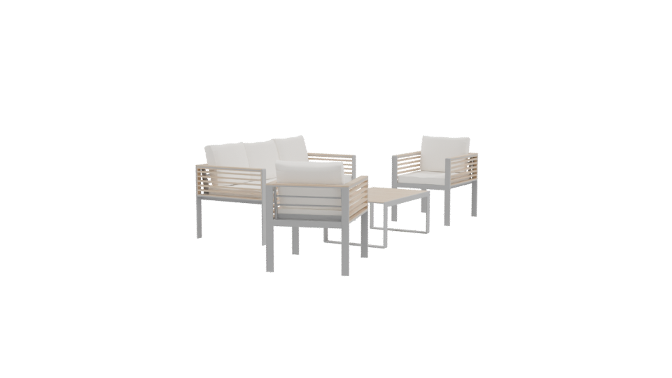 Elegant Outdoor Seating Set 3D - Professional 3D Model Render 9