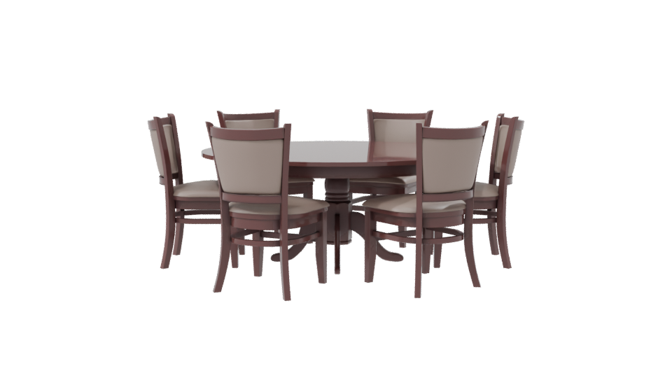 Elegant Round Dining Table with Chairs 3D Model - Professional 3D Model Render 8